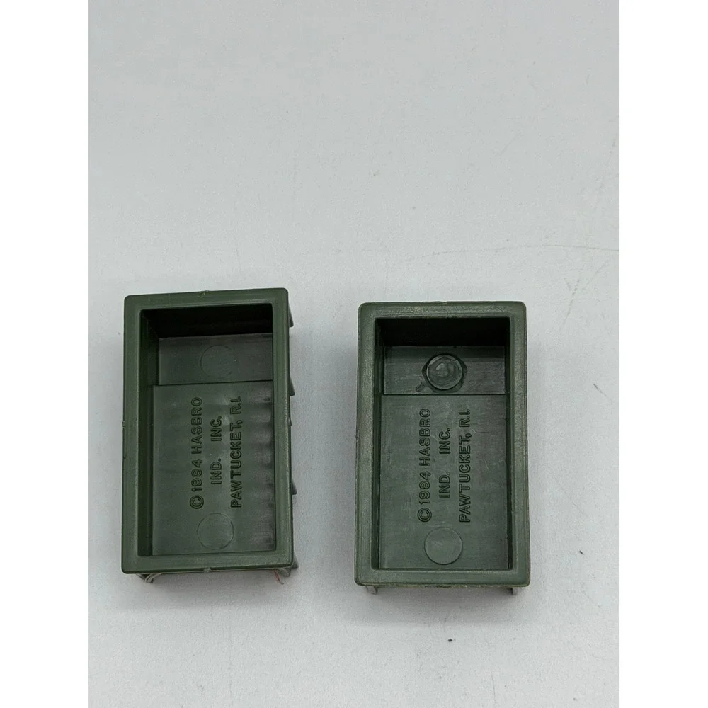 Vintage 1984 Hasbro GI Joe Ammo Crates Green Explosives Accessory Set of 2